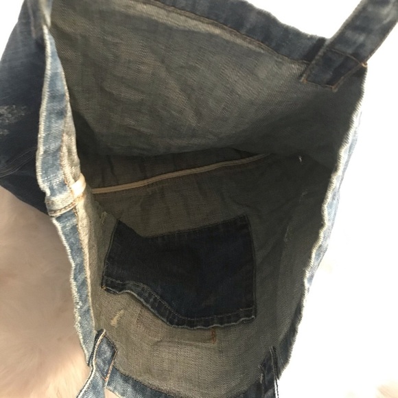 American Eagle Outfitters Denim Stamped Logo Tote - Picture 3 of 4